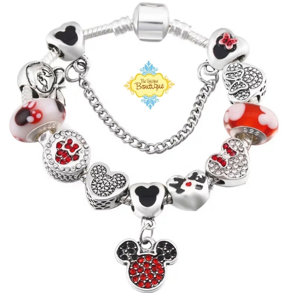 Silver Color Girls Minnie Mouse Bracelet - Picture 1 of 1